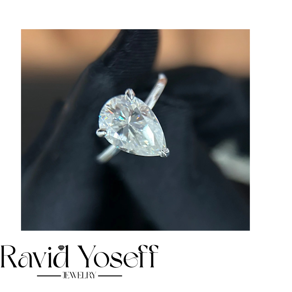 יוקרתית Moissanite טבעת שוהם
