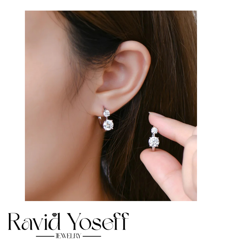 יוקרתיים Moissanite עגילי הגר