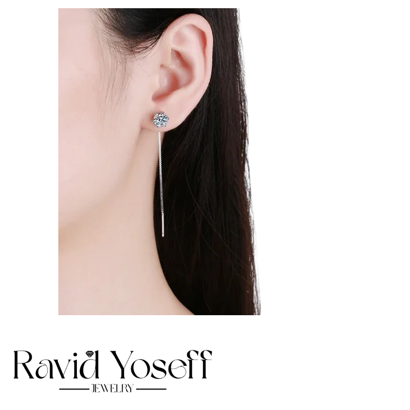 יוקרתיים Moissanite עגילי ואלרי