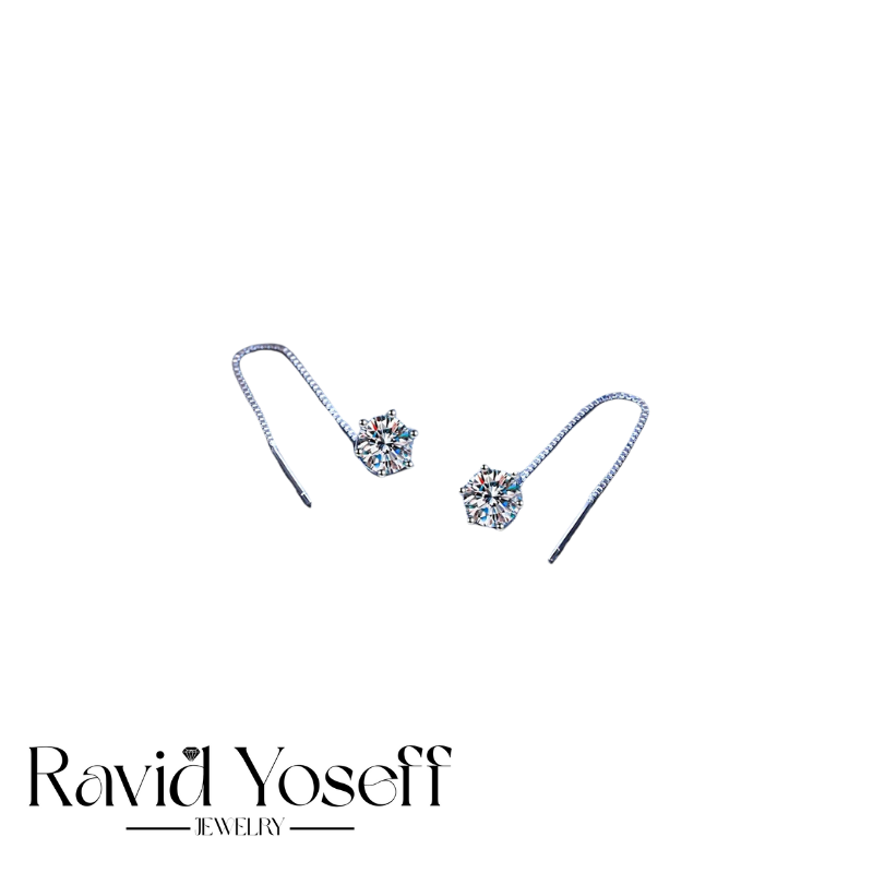 יוקרתיים Moissanite עגילי ואלרי
