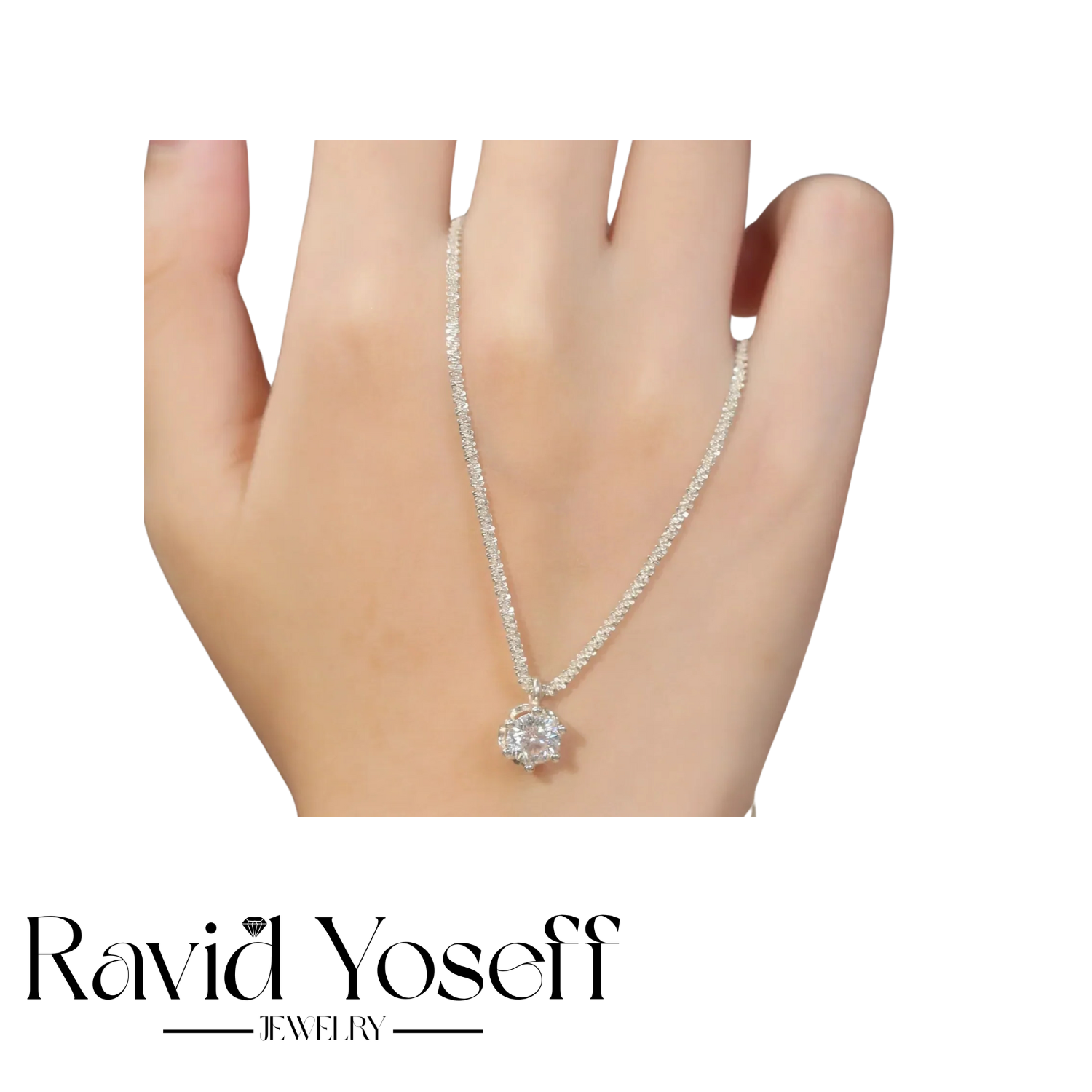 יוקרתית Moissanite שרשרת אלכסה