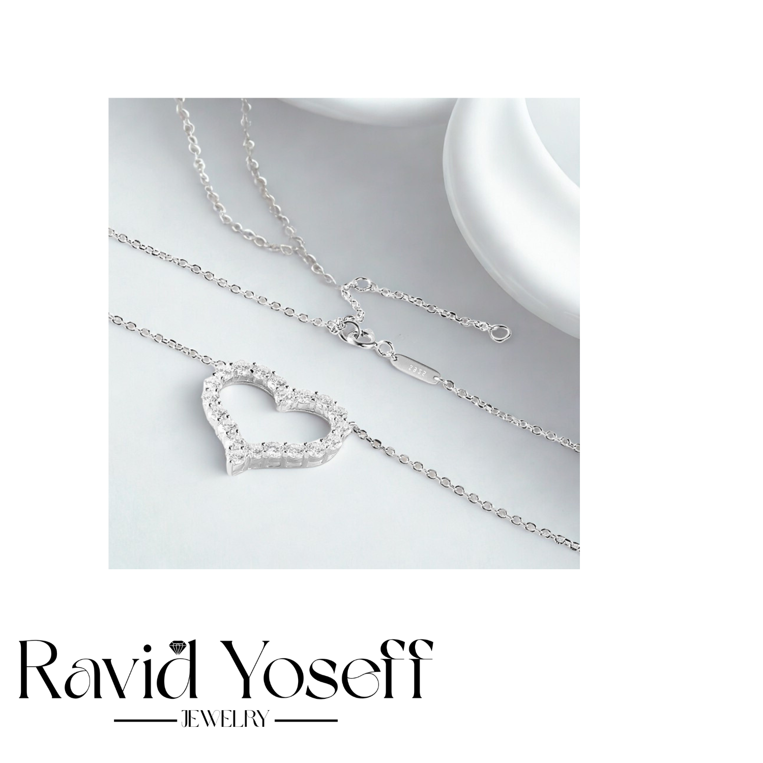 יוקרתית Moissanite שרשרת לב