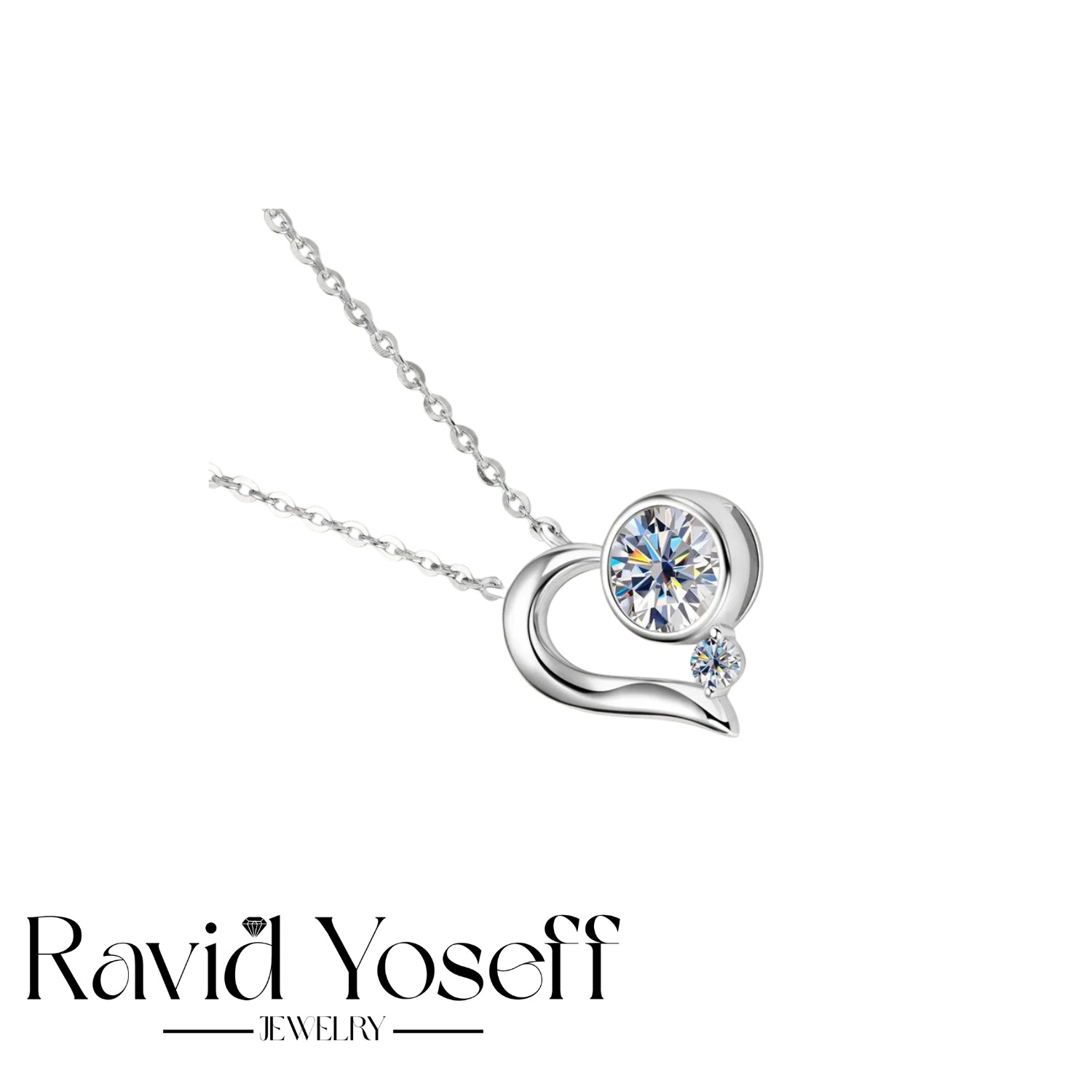 יוקרתית Moissanite שרשרת לב