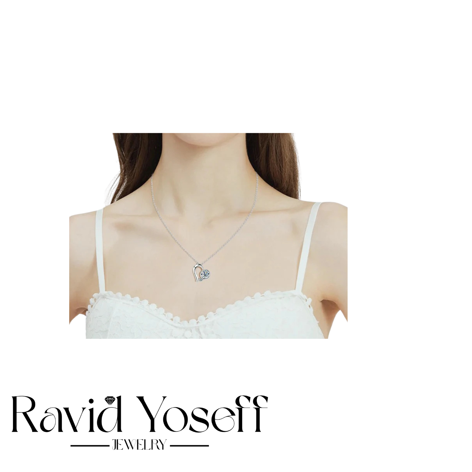 יוקרתית Moissanite שרשרת לב