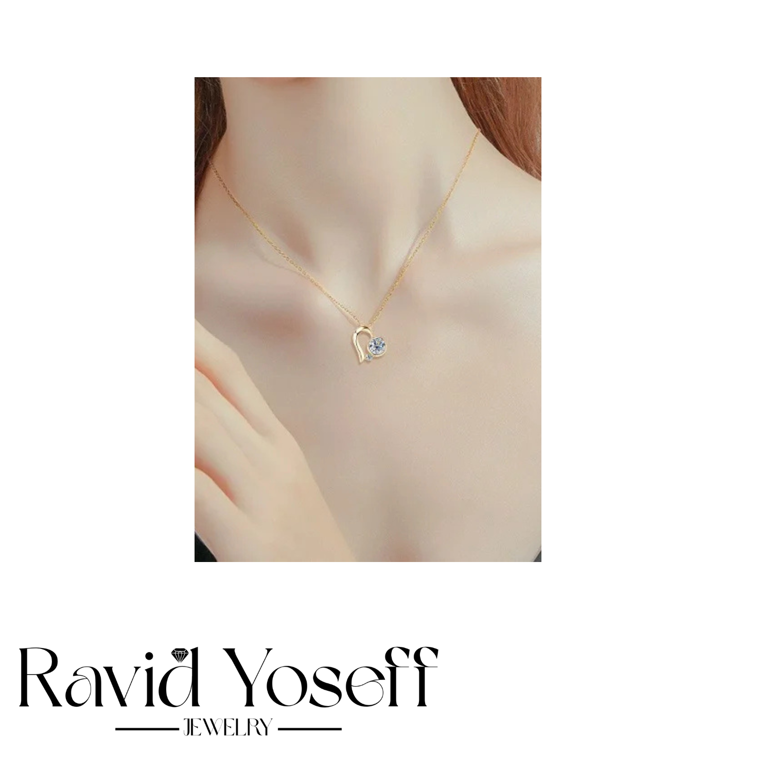יוקרתית Moissanite שרשרת לב