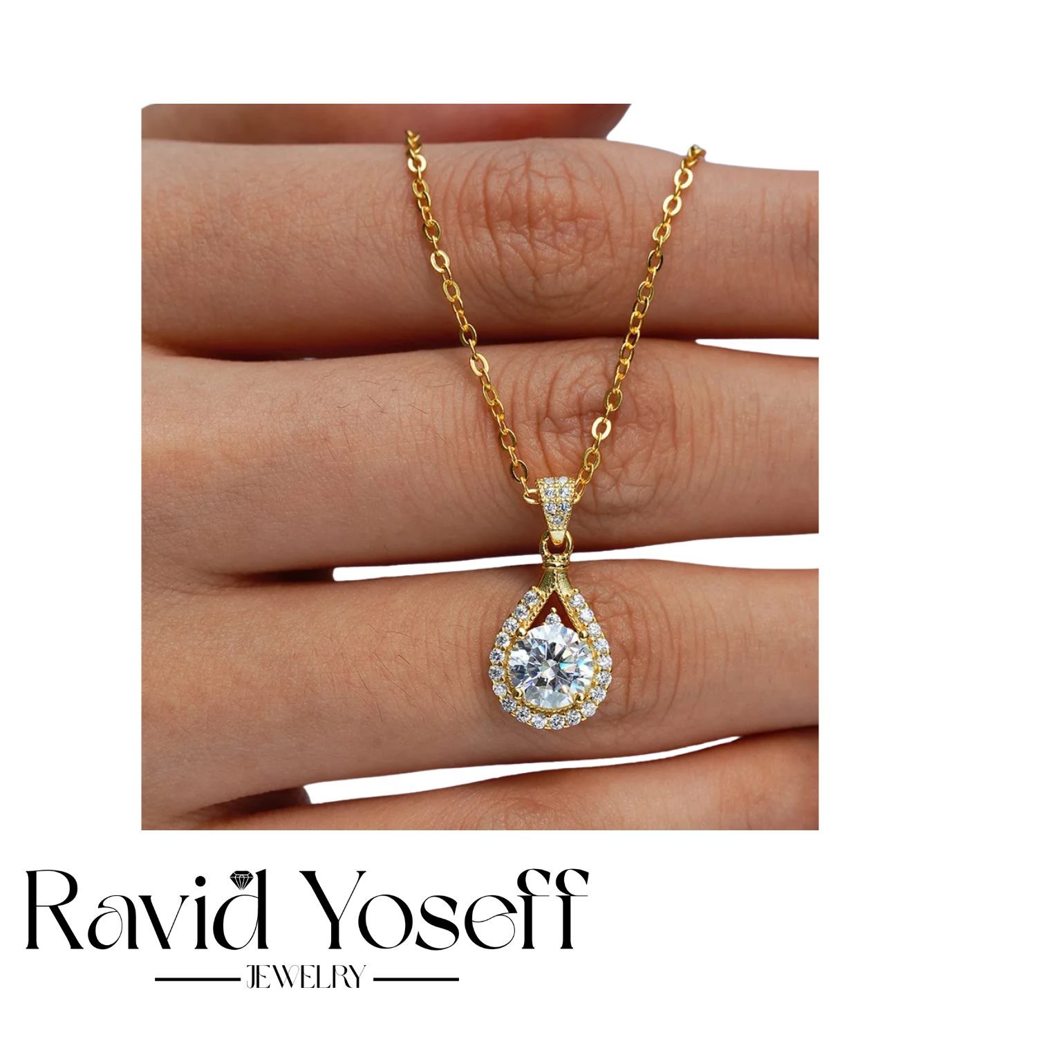 יוקרתית Moissanite שרשרת טיפה