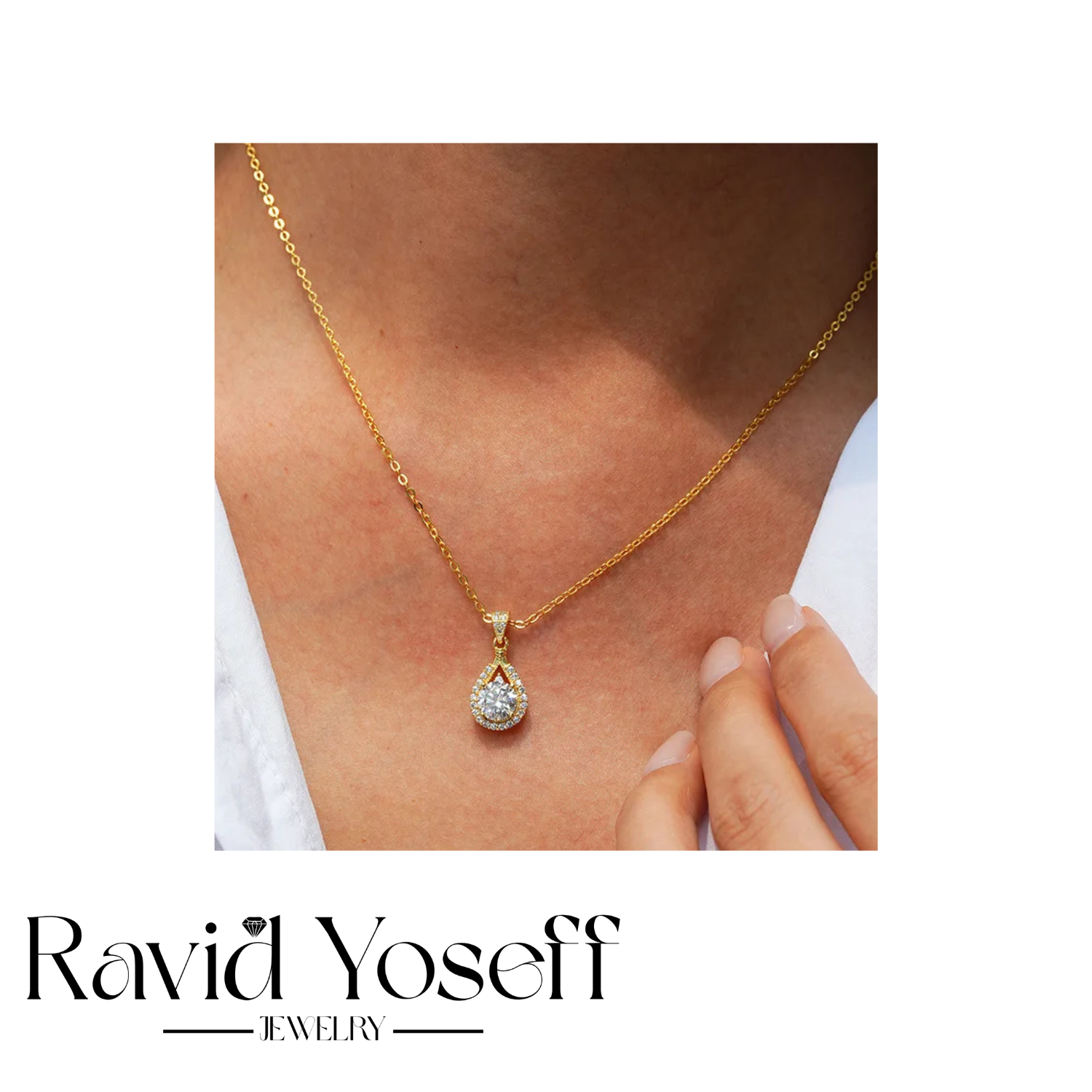 יוקרתית Moissanite שרשרת טיפה