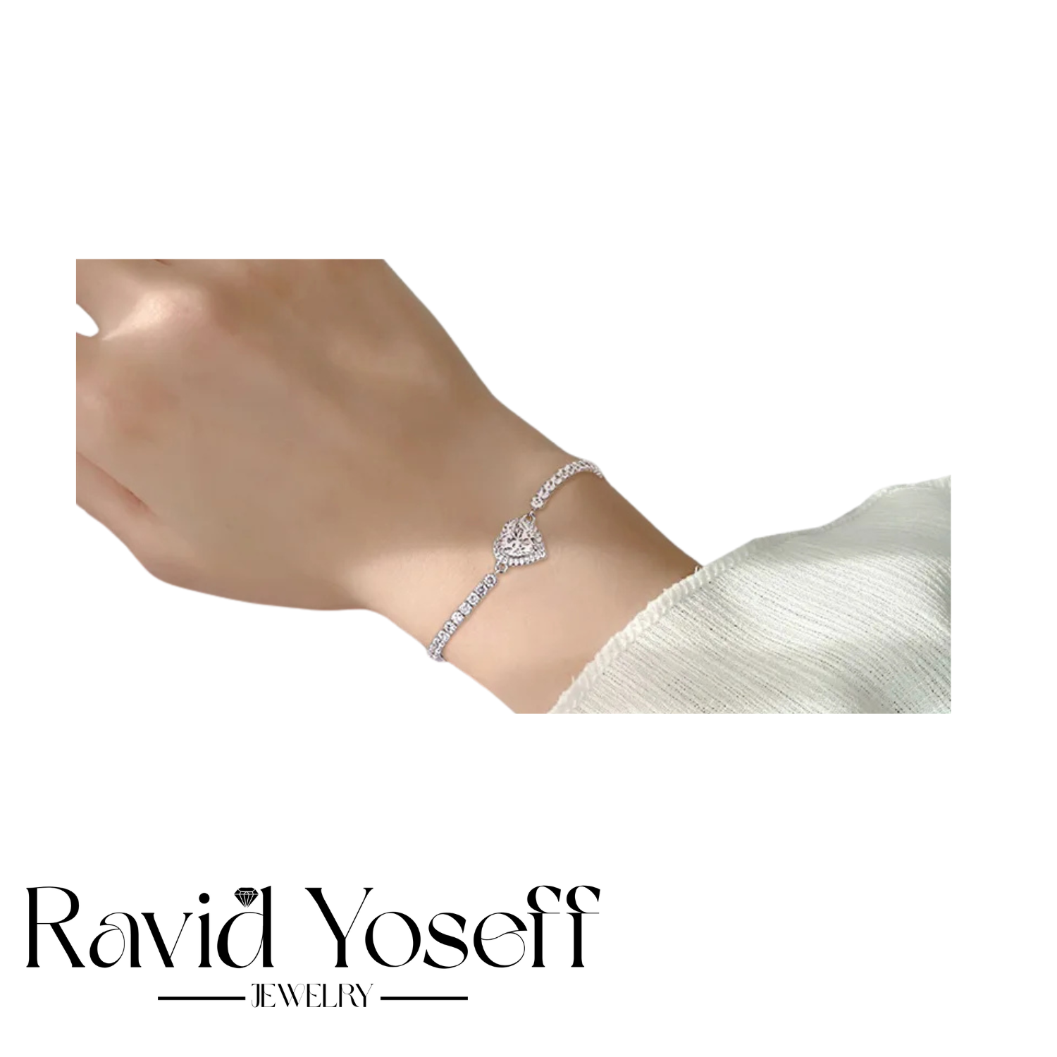 יוקרתי Moissanite צמיד לב