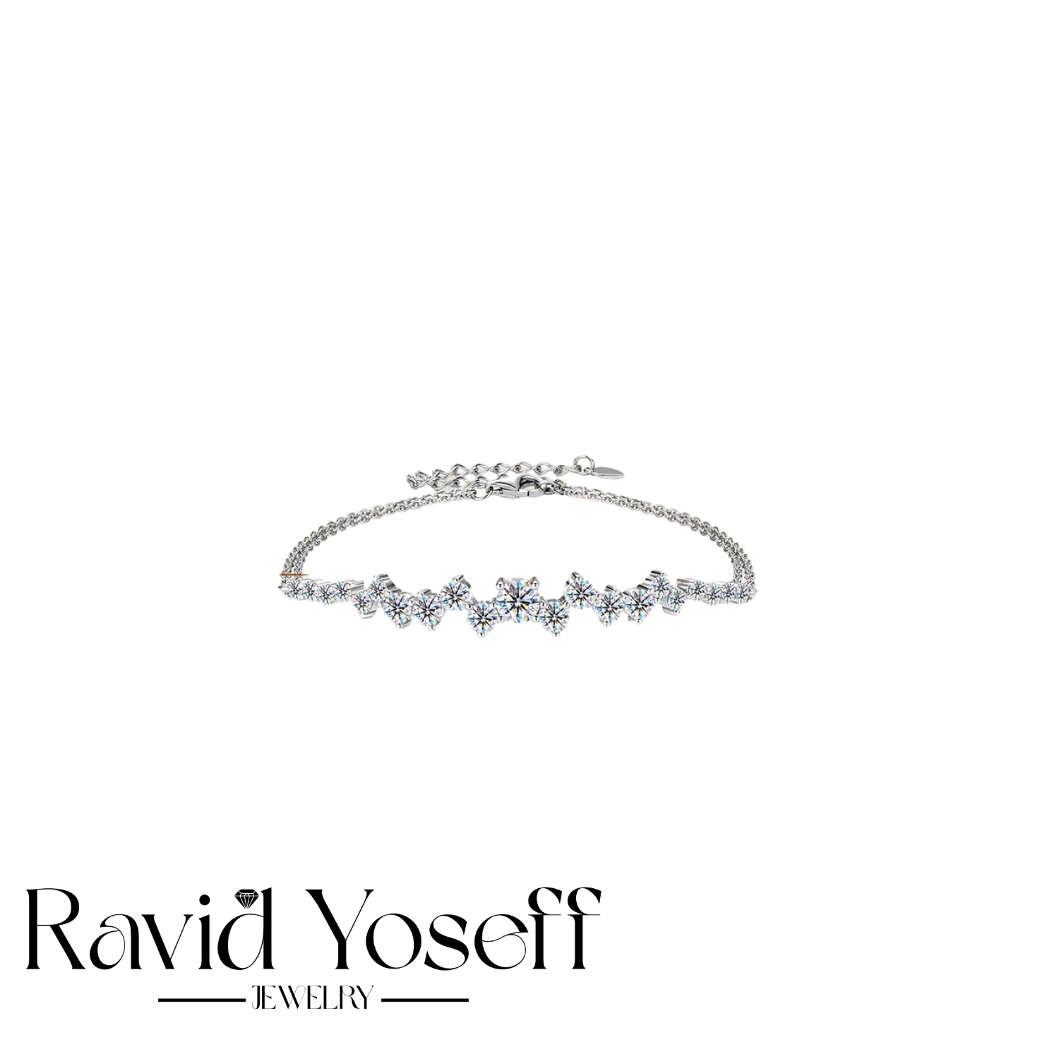 יוקרתי Moissanite צמיד גלי