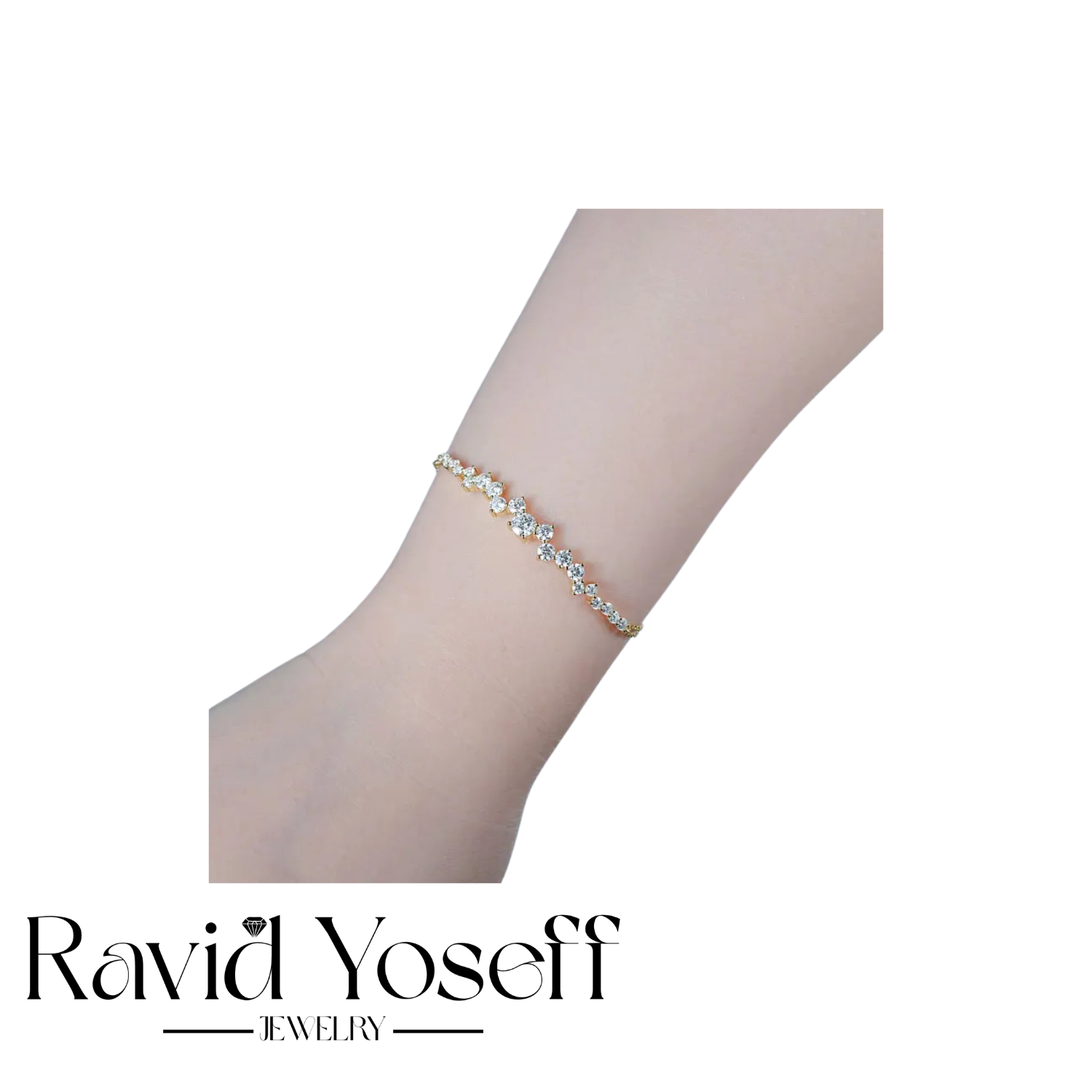 יוקרתי Moissanite צמיד גלי