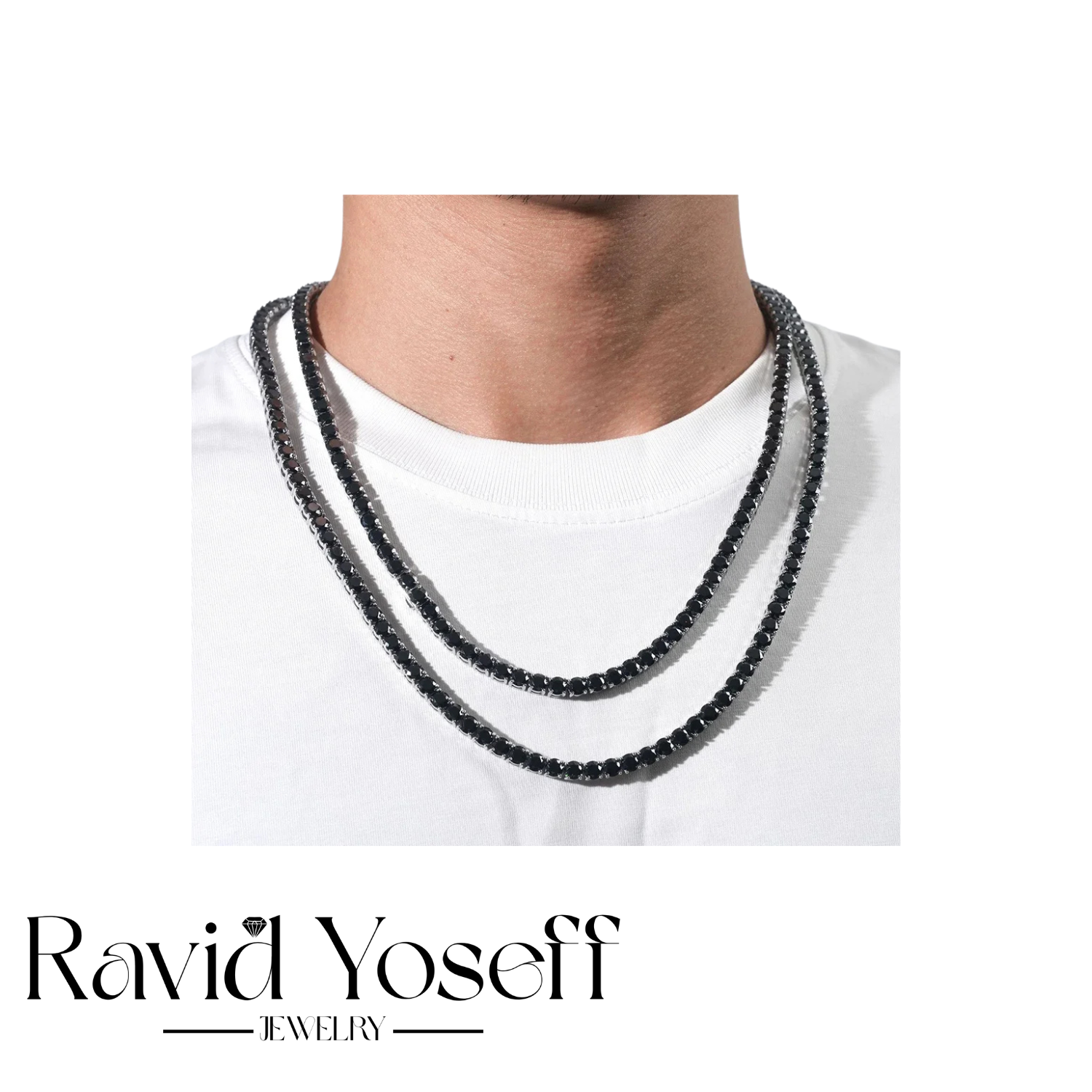 יוקרתית לגברMoissanite שרשרת מאור