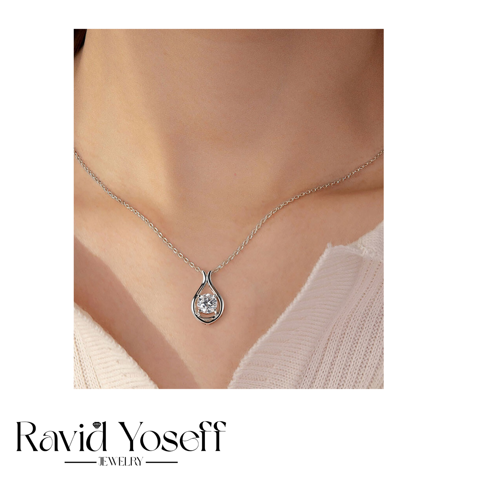 יוקרתית Moissanite שרשרת רביד