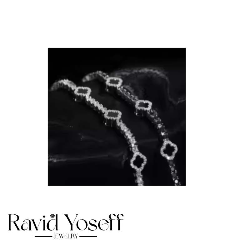 לגבר MOISSANITE  צמיד תלתן