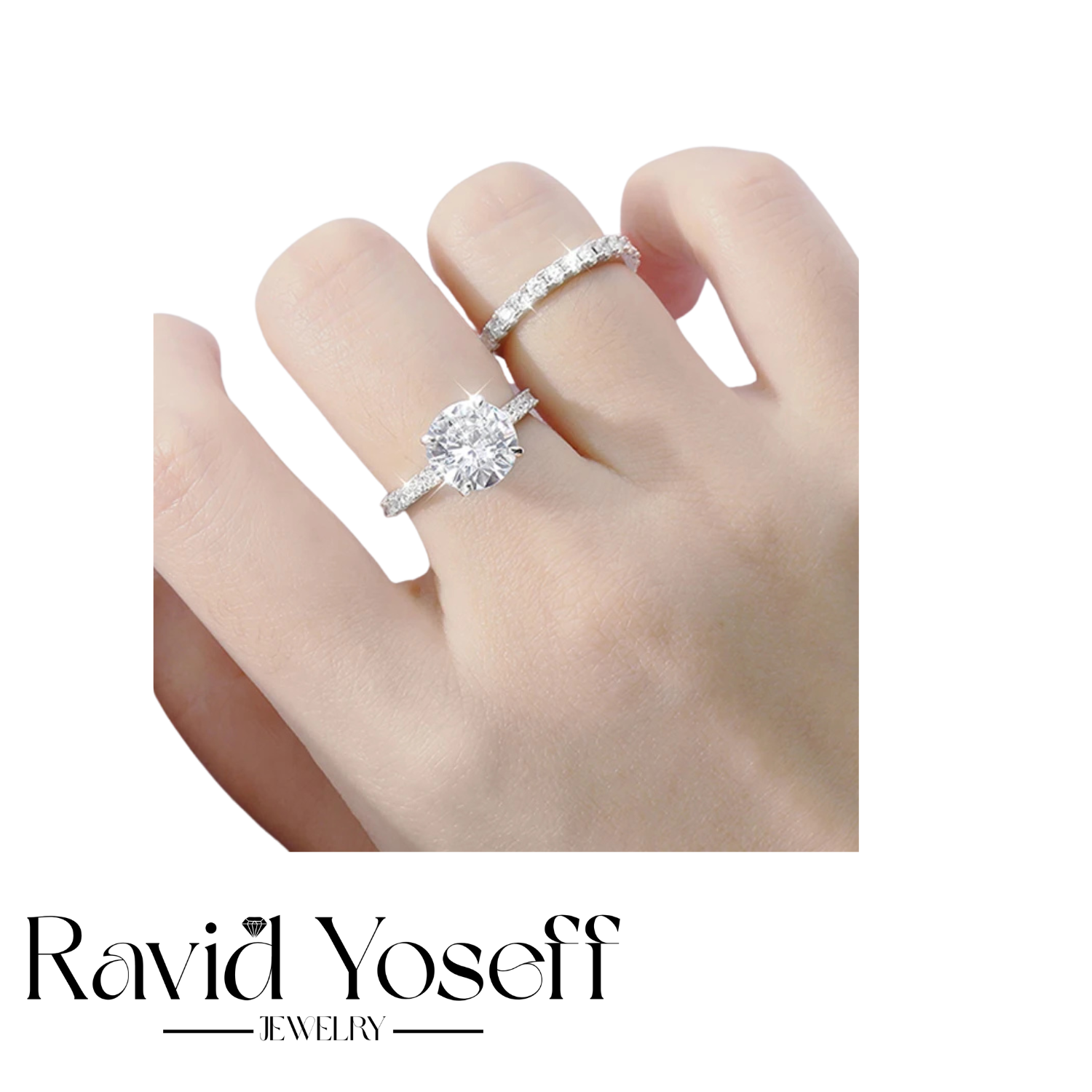 יוקרתית Moissanite טבעת דיאנה