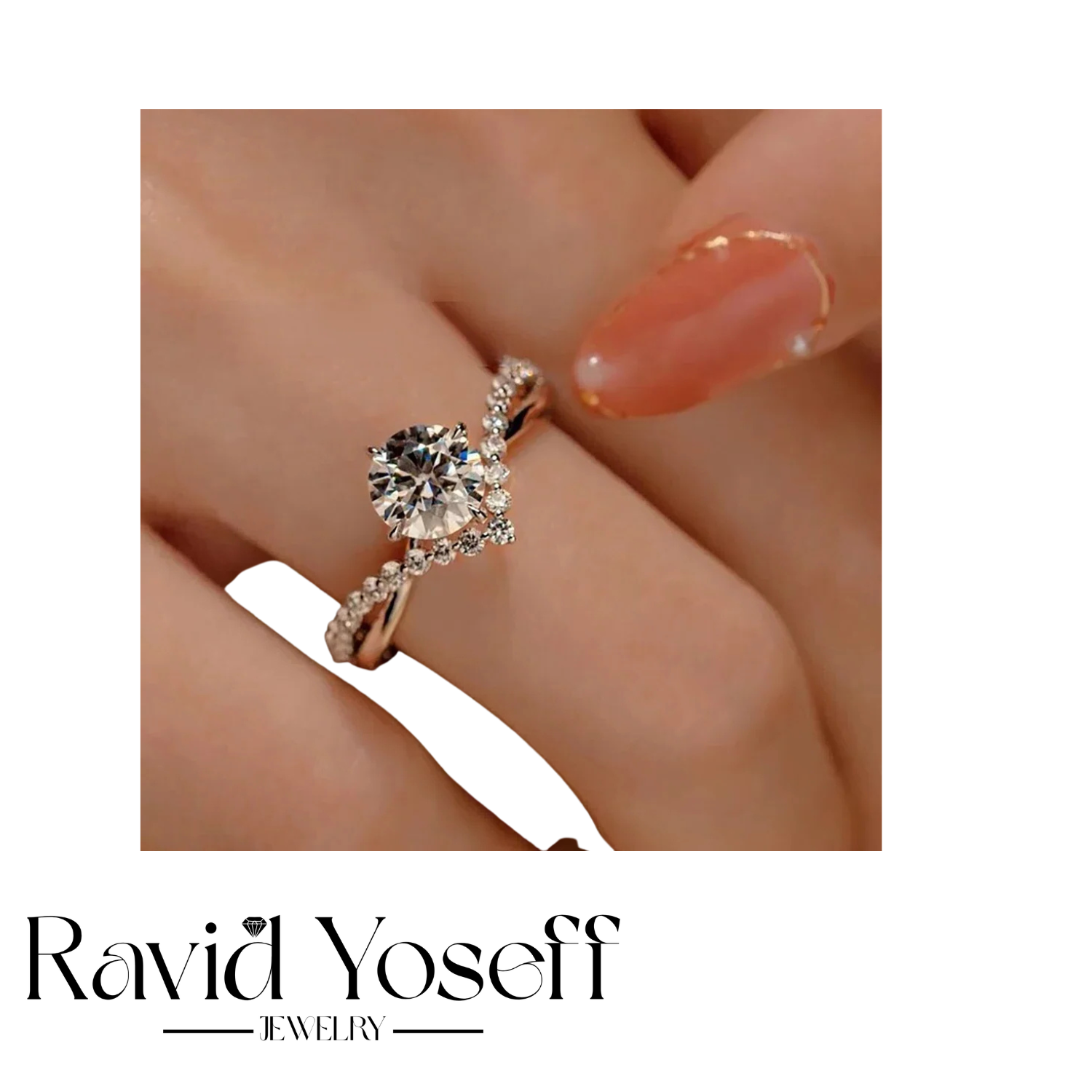יוקרתית Moissanite טבעת נוי