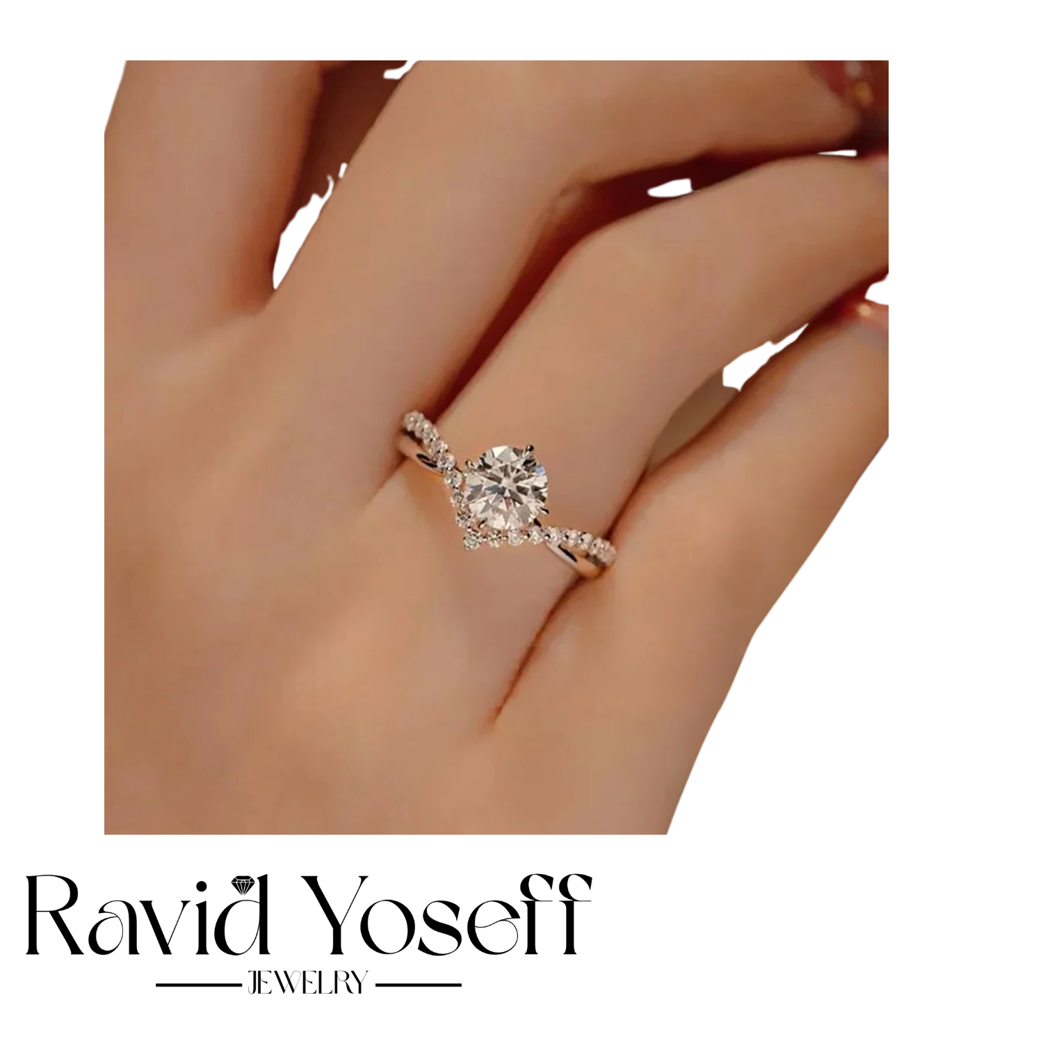 יוקרתית Moissanite טבעת נוי