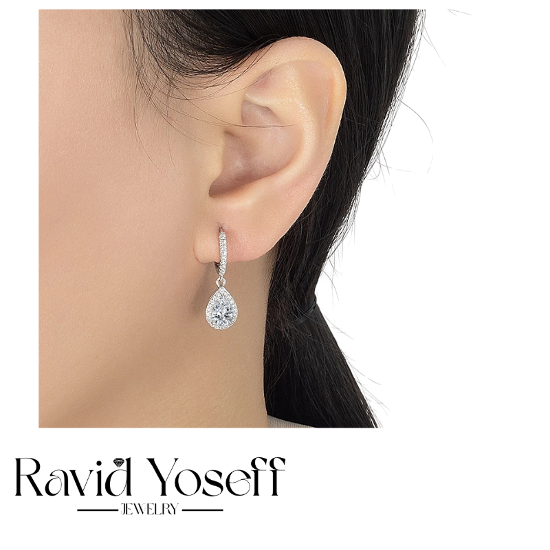 יוקרתיים Moissanite עגילי אמבר