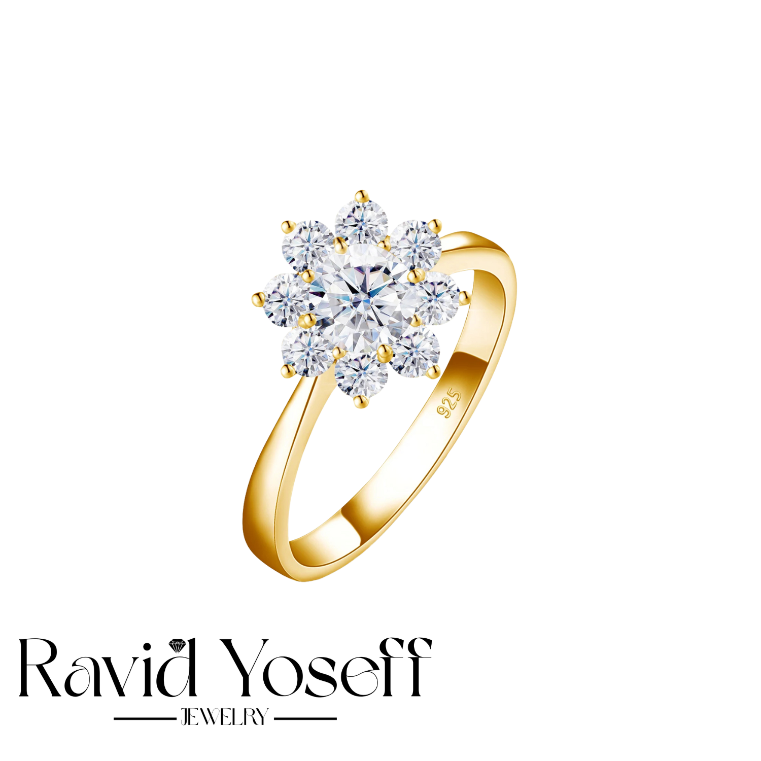 יוקרתית Moissanite טבעת קרין
