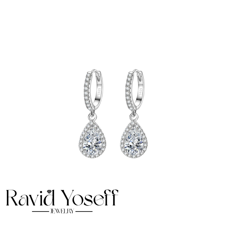 יוקרתיים Moissanite עגילי אמבר