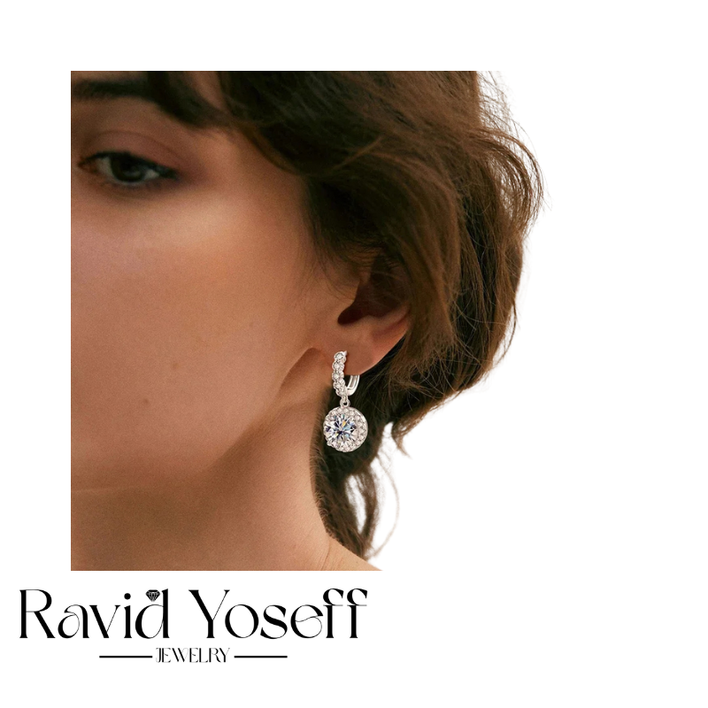 יוקרתיים Moissanite עגילי ברקת