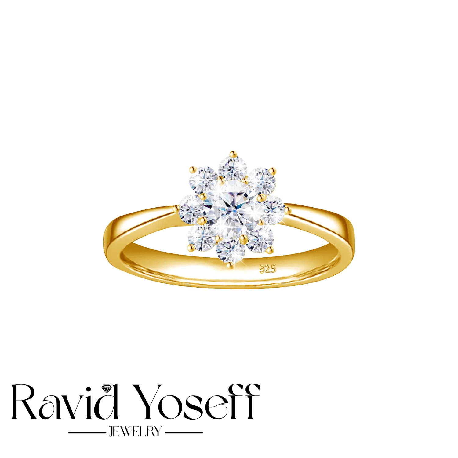 יוקרתית Moissanite טבעת קרין