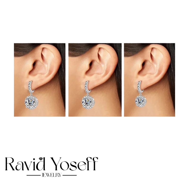 יוקרתיים Moissanite עגילי ברקת