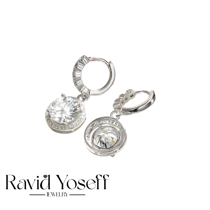 יוקרתיים Moissanite עגילי ברקת