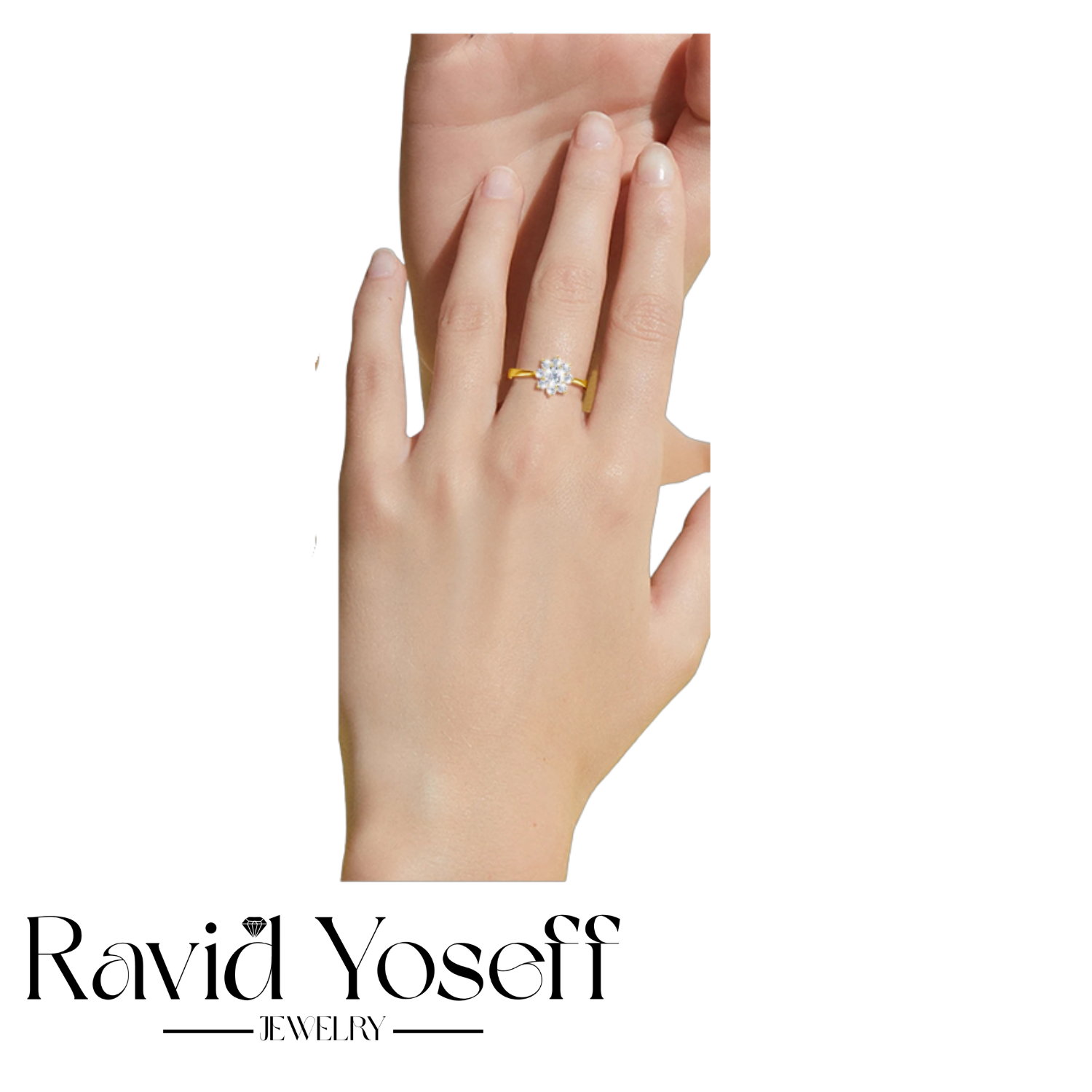 יוקרתית Moissanite טבעת קרין