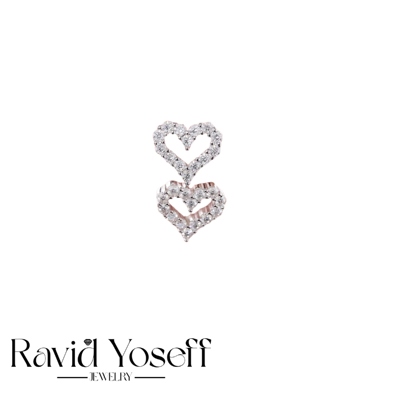 יוקרתיים Moissanite עגילי לב