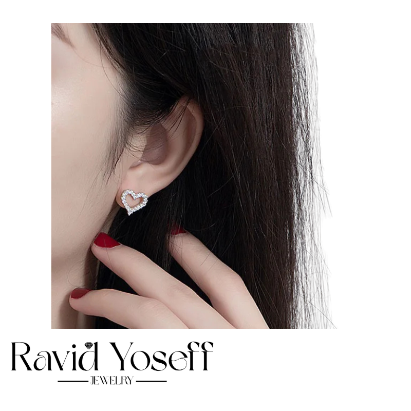 יוקרתיים Moissanite עגילי לב