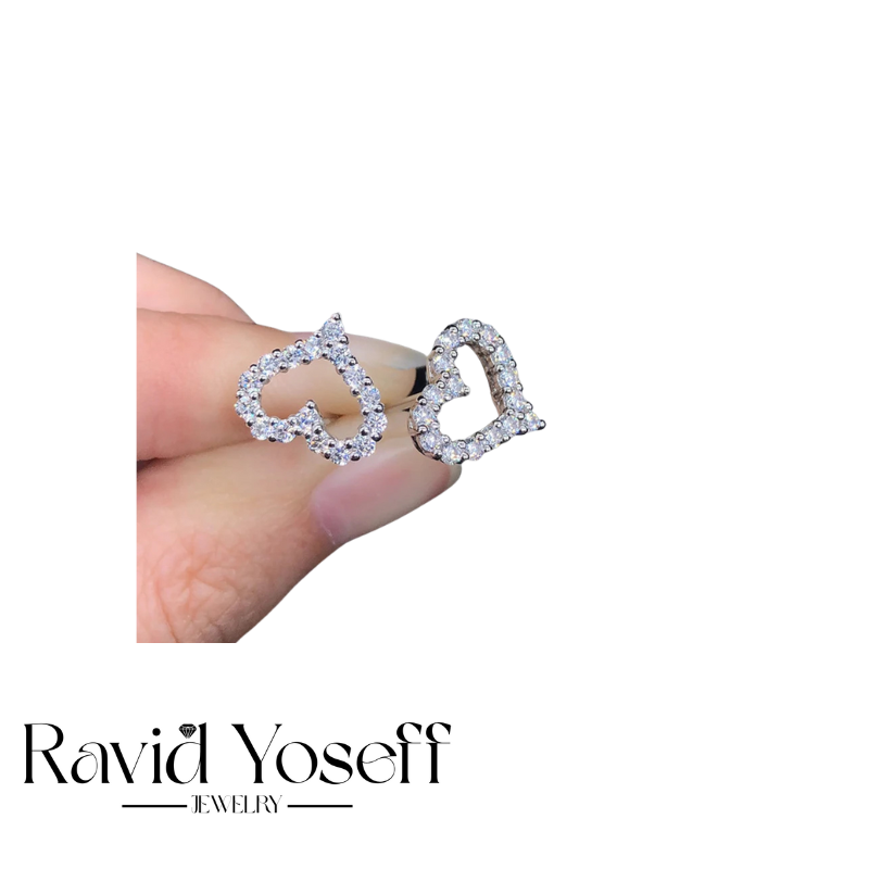 יוקרתיים Moissanite עגילי לב