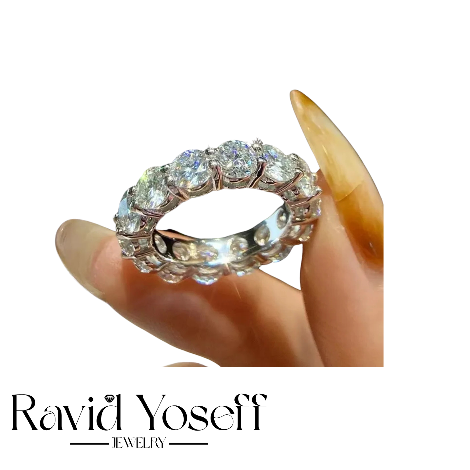 יוקרתית Moissanite טבעת נטע