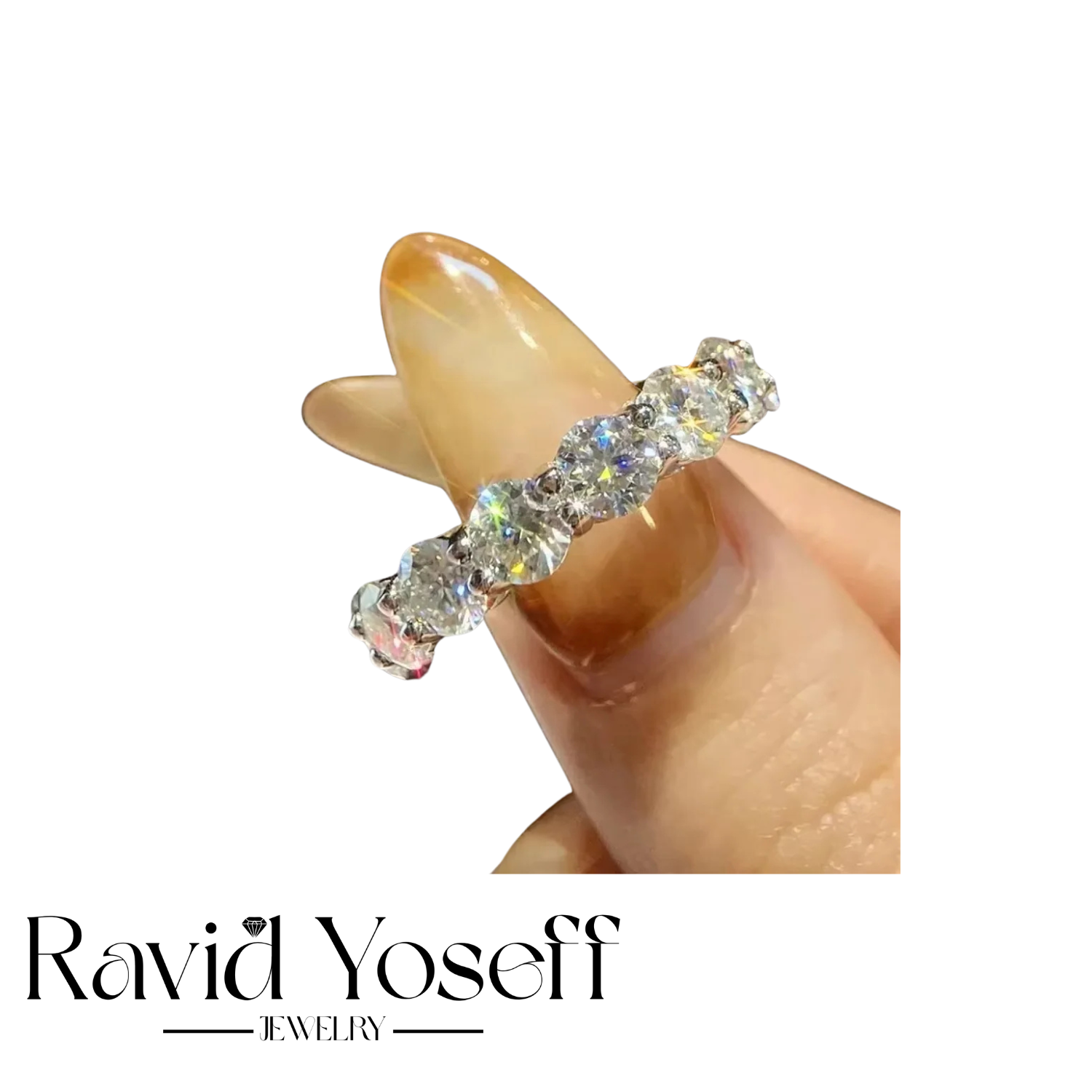 יוקרתית Moissanite טבעת נטע