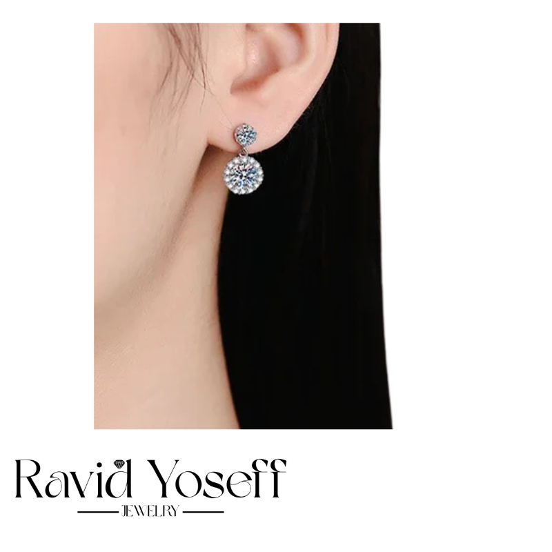 יוקרתיים Moissanite עגילי הילי