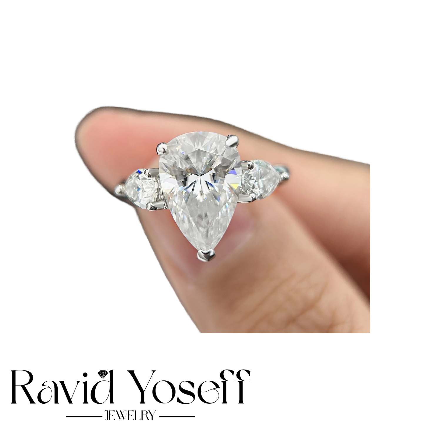 יוקרתית Moissanite טבעת אודיה