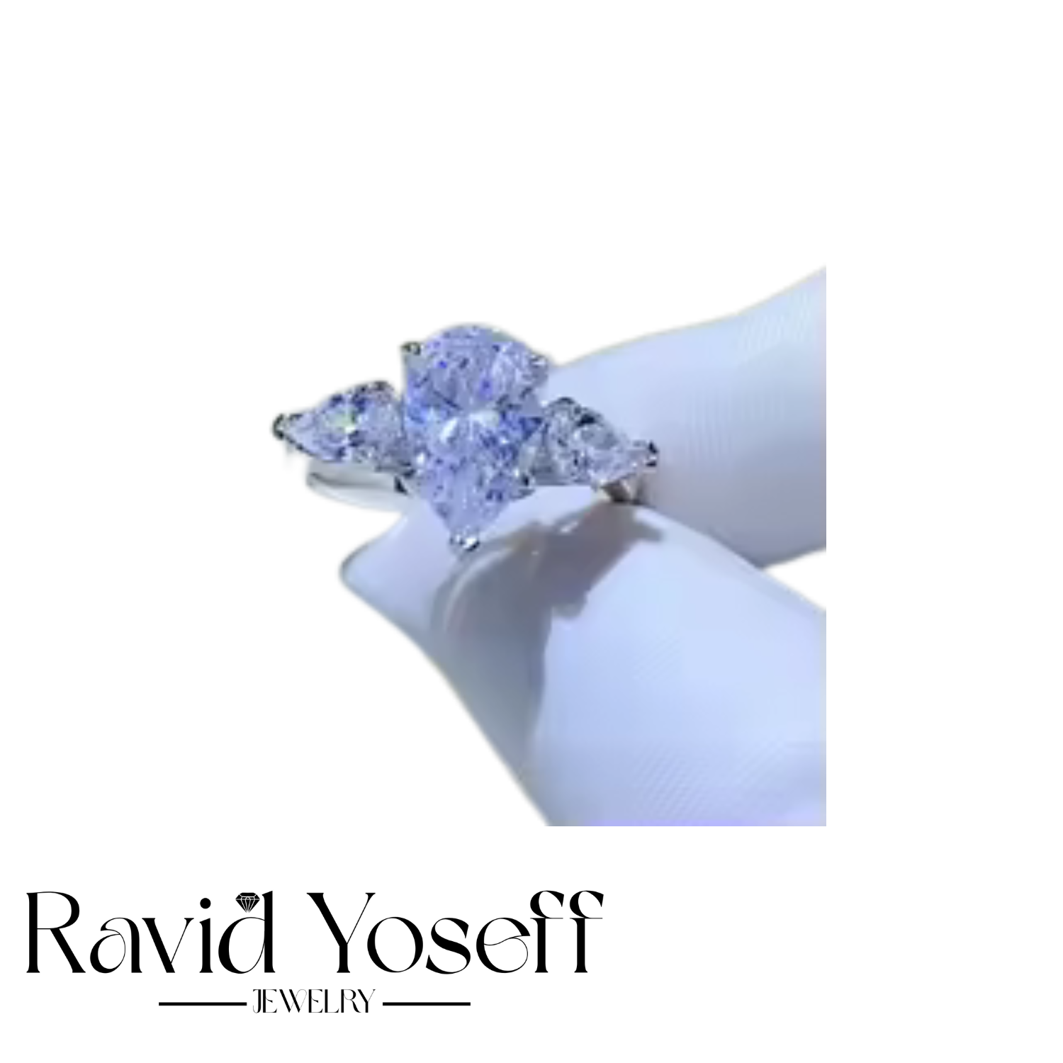 יוקרתית Moissanite טבעת אודיה