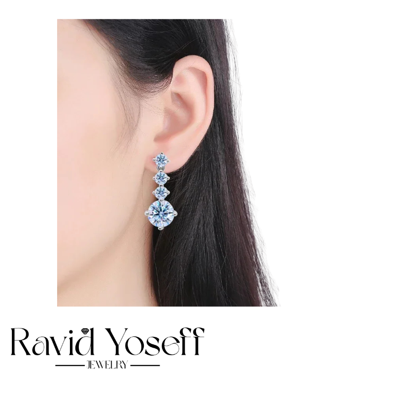 יוקרתיים Moissanite עגילי שביט