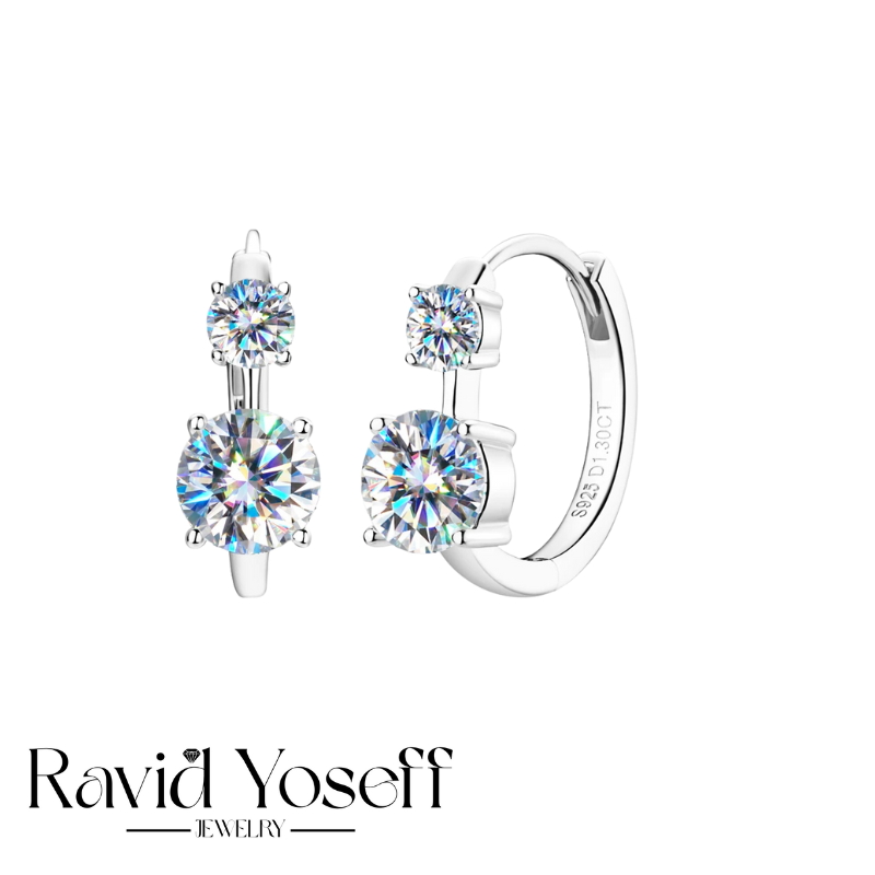 יוקרתיים Moissanite עגילי הגר