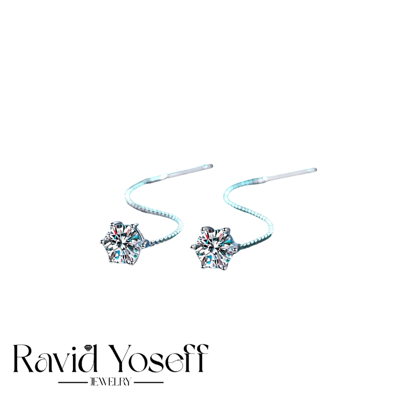 יוקרתיים Moissanite עגילי ואלרי