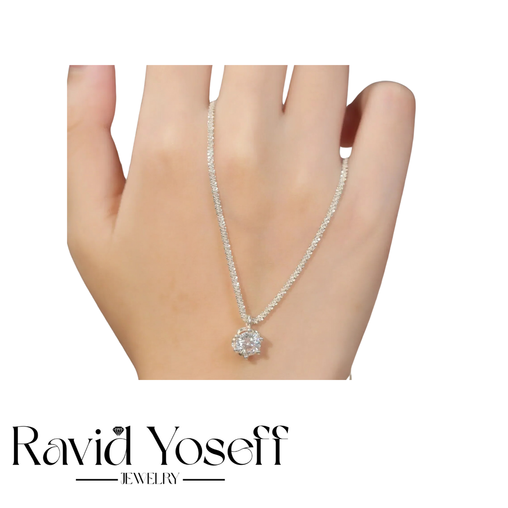 יוקרתית Moissanite שרשרת אלכסה