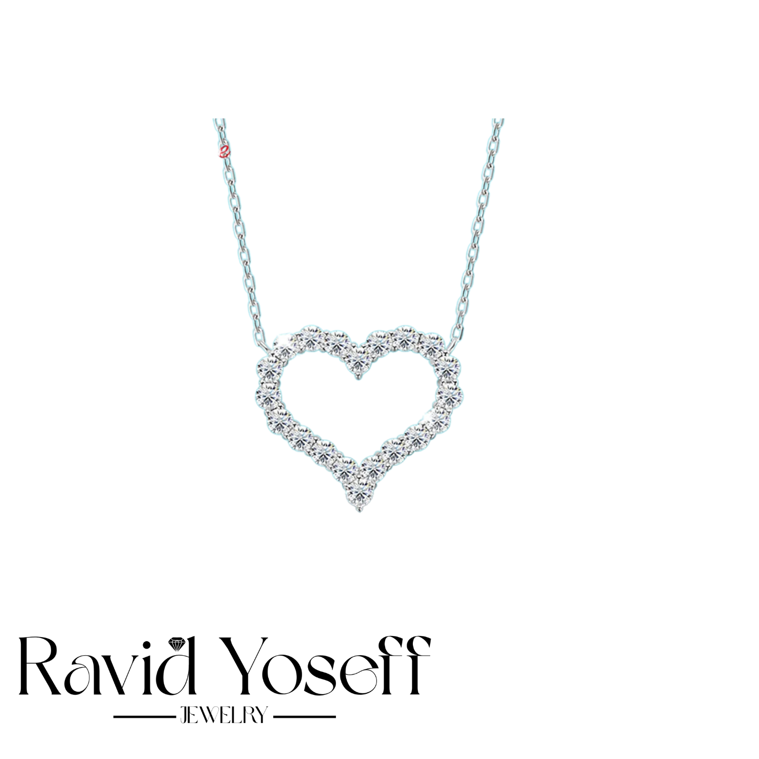 יוקרתית Moissanite שרשרת לב