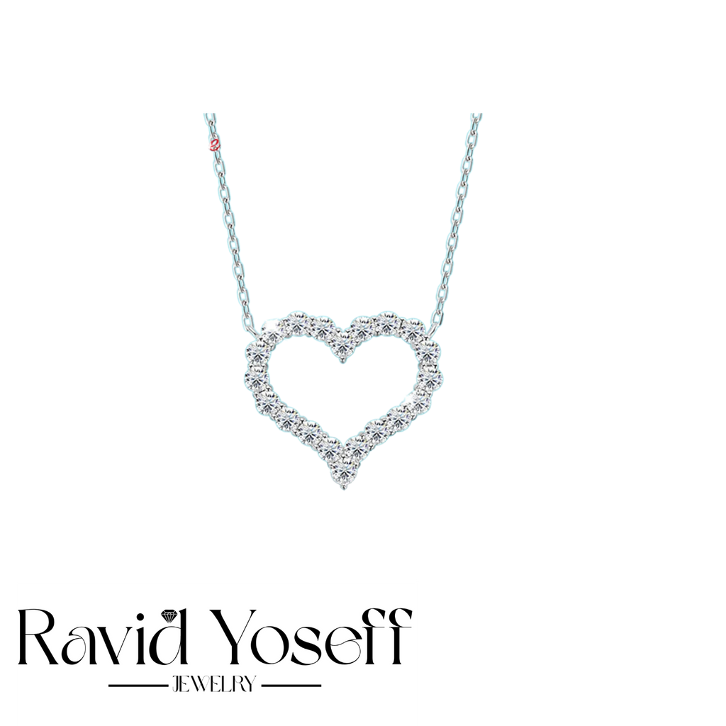 יוקרתית Moissanite שרשרת לב