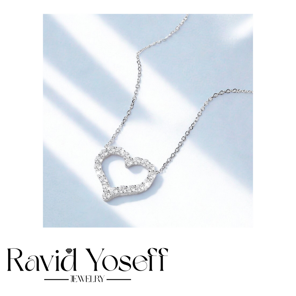 יוקרתית Moissanite שרשרת לב