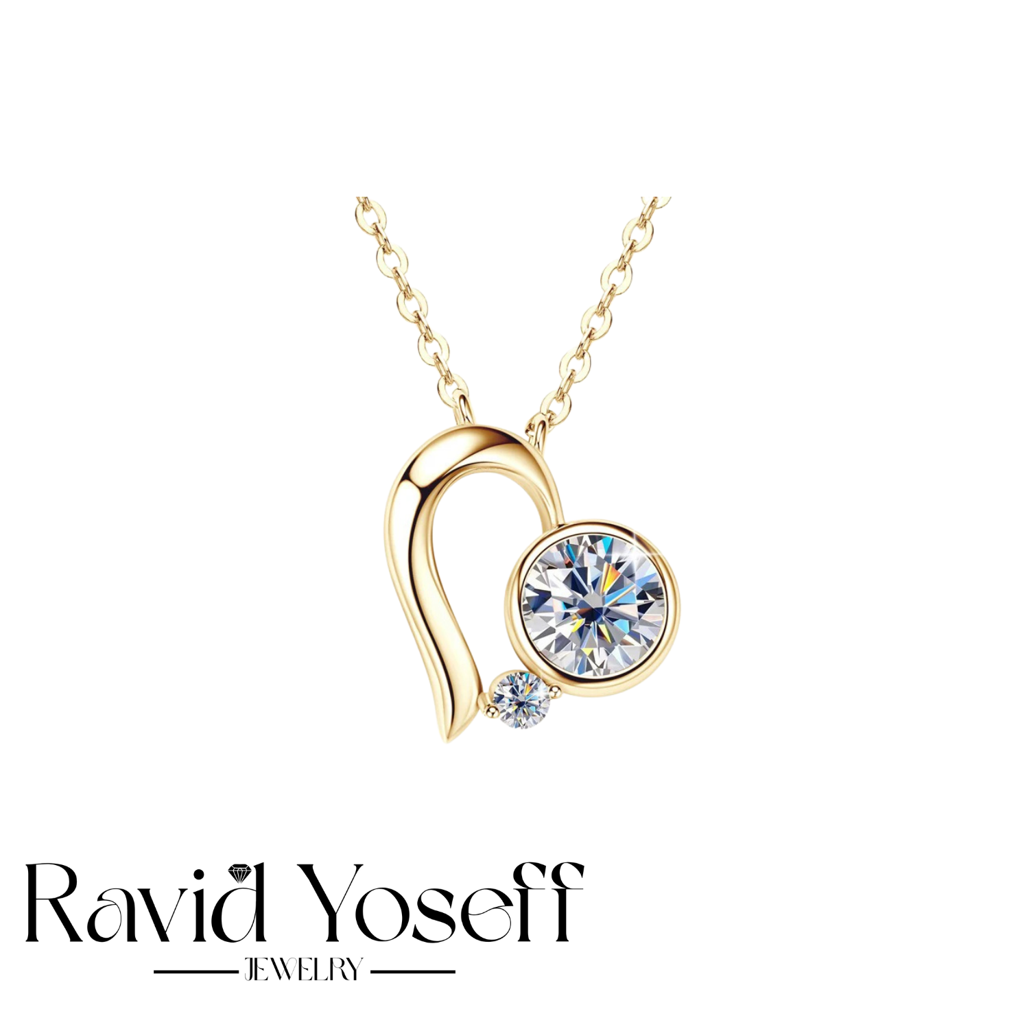 יוקרתית Moissanite שרשרת לב