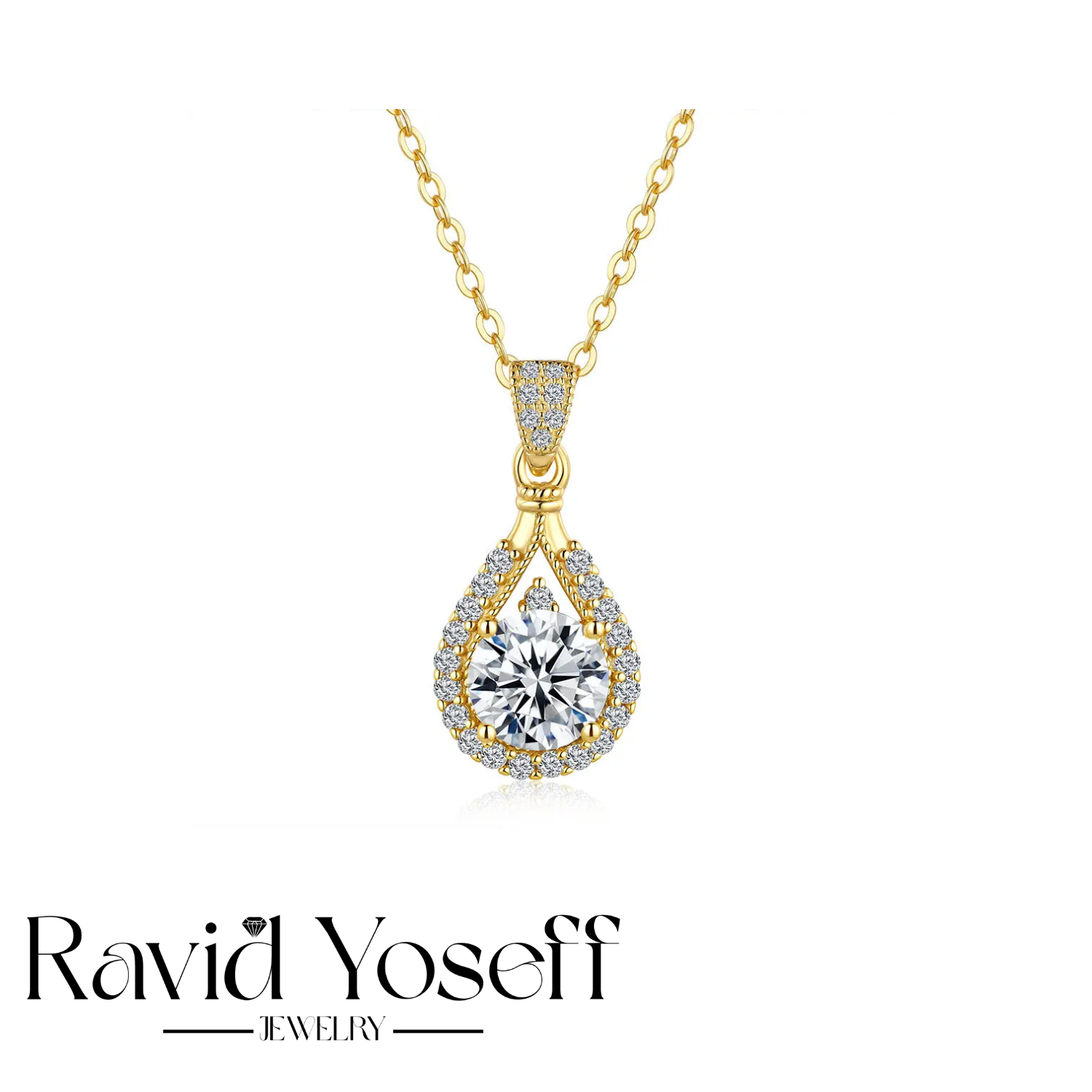 יוקרתית Moissanite שרשרת טיפה