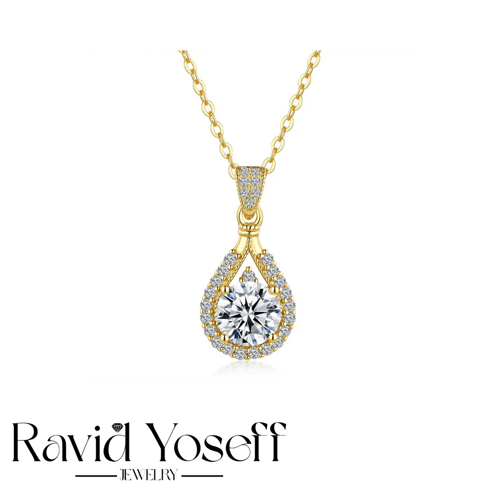 יוקרתית Moissanite שרשרת טיפה