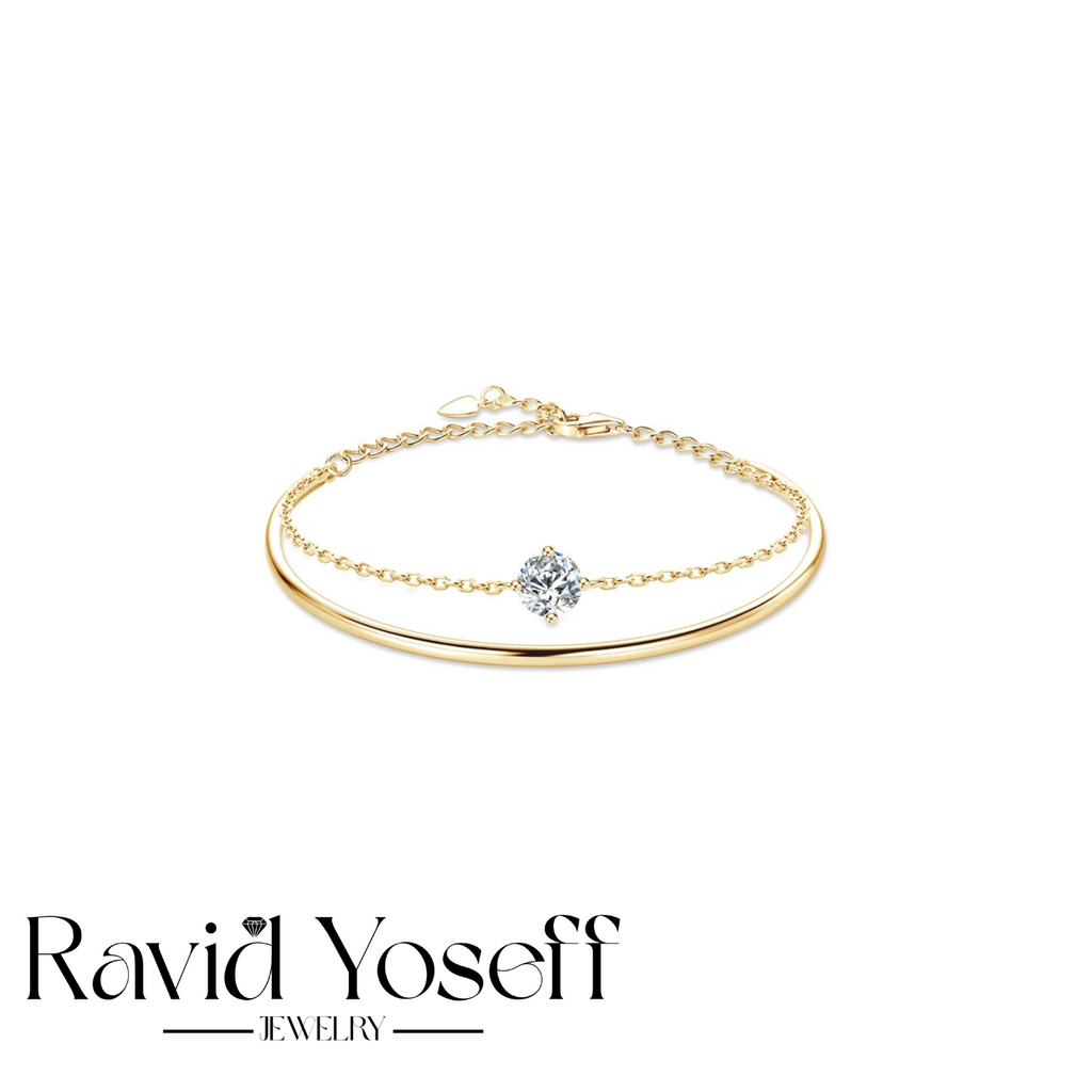 יוקרתי Moissanite צמיד ליב