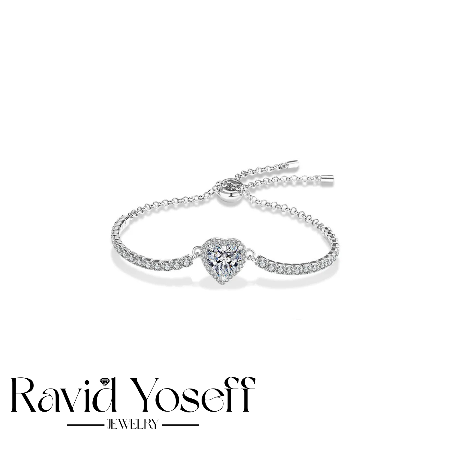 יוקרתי Moissanite צמיד לב