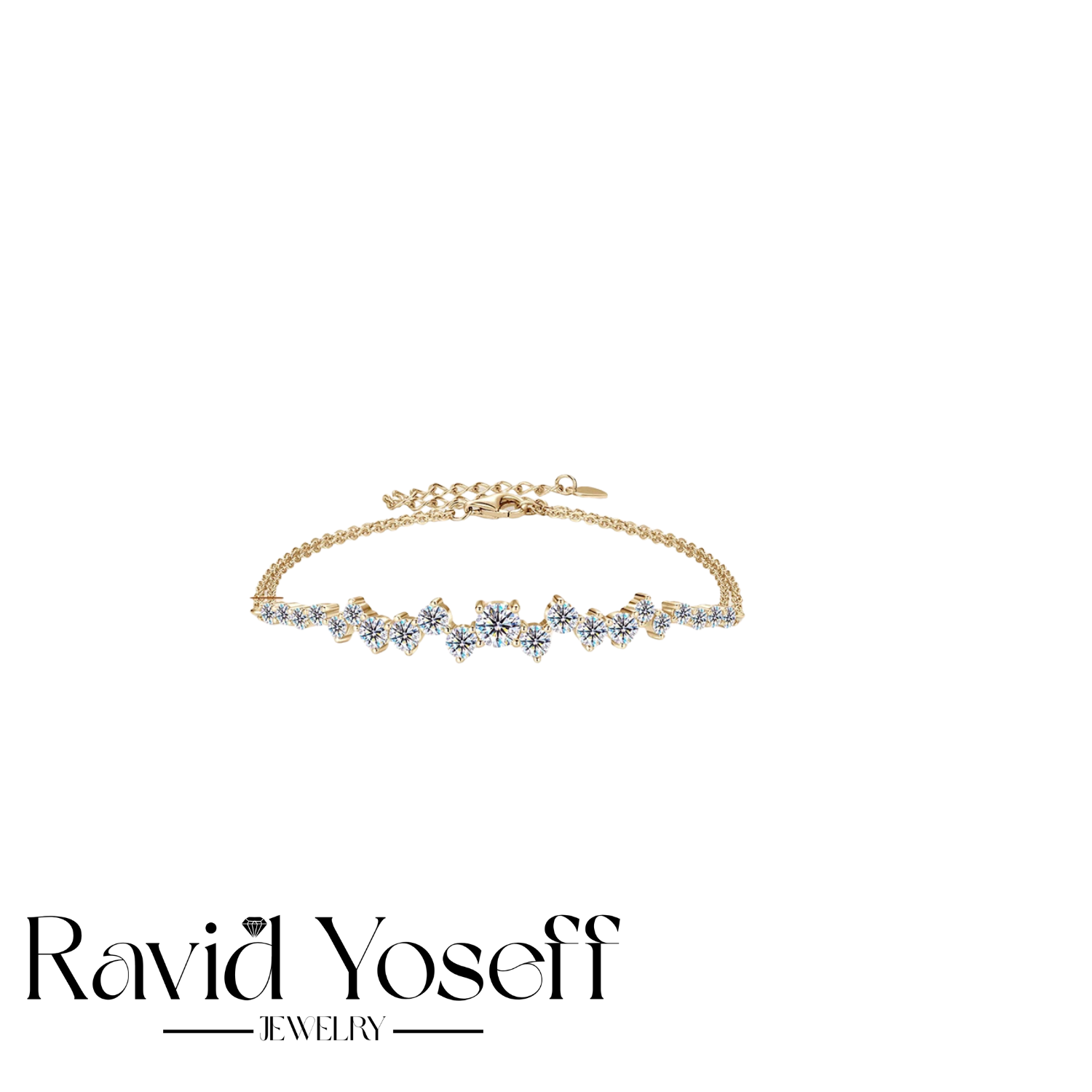 יוקרתי Moissanite צמיד גלי