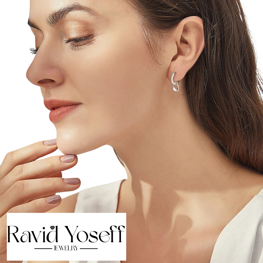 Moissanite עגילי לורי יהלום